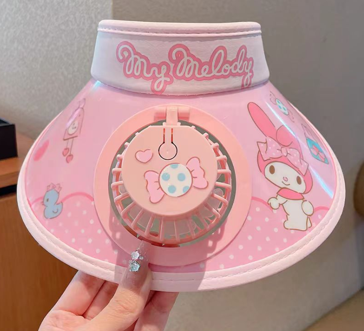 My Melody Sun Hat for Little Girls with Fan for Summer Outdoor UV Protection